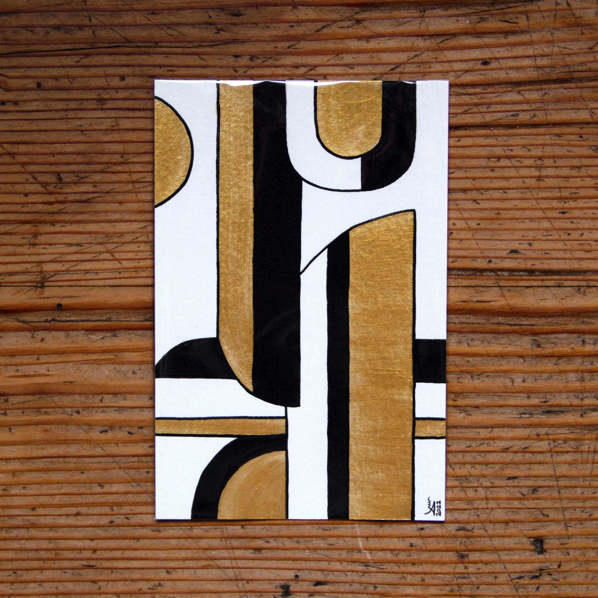Carte unique - Série dorée - Formes art déco
