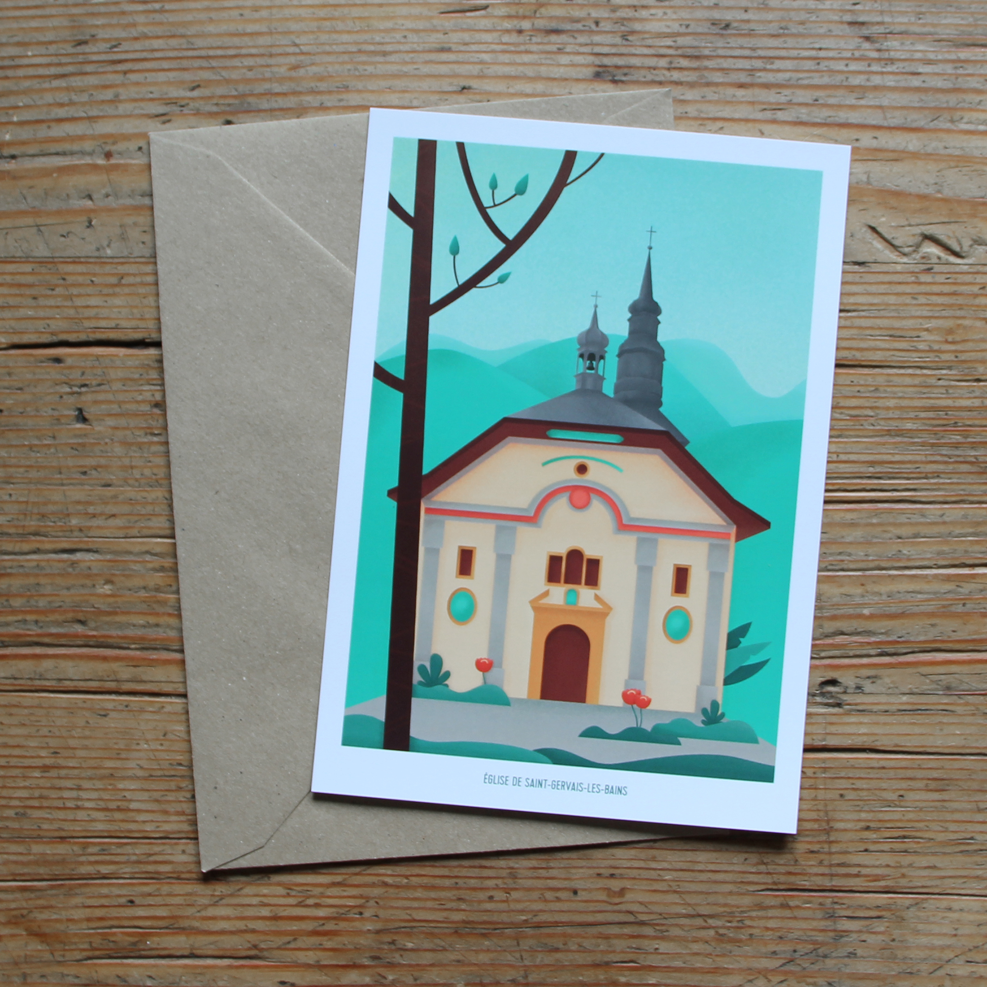 Carte illustrée - Église de Saint-Gervais-Les-Bains